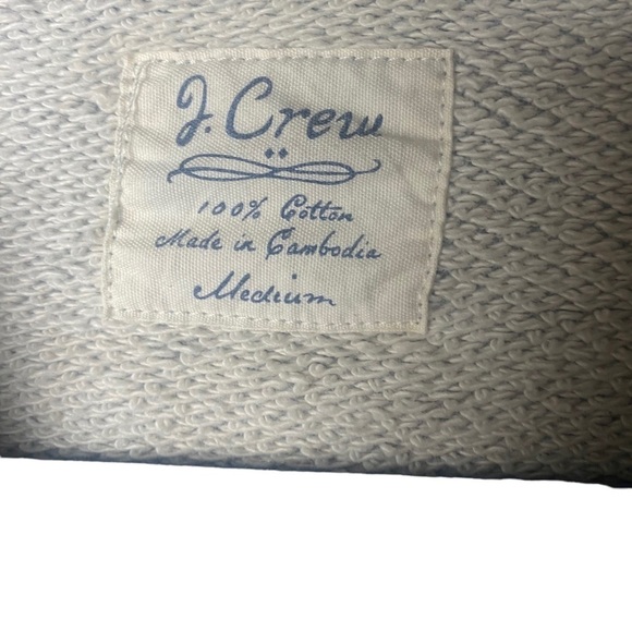 J.Crew gray medium long sleeve hooded button v-neck sweatshirt - Picture 4 of 5